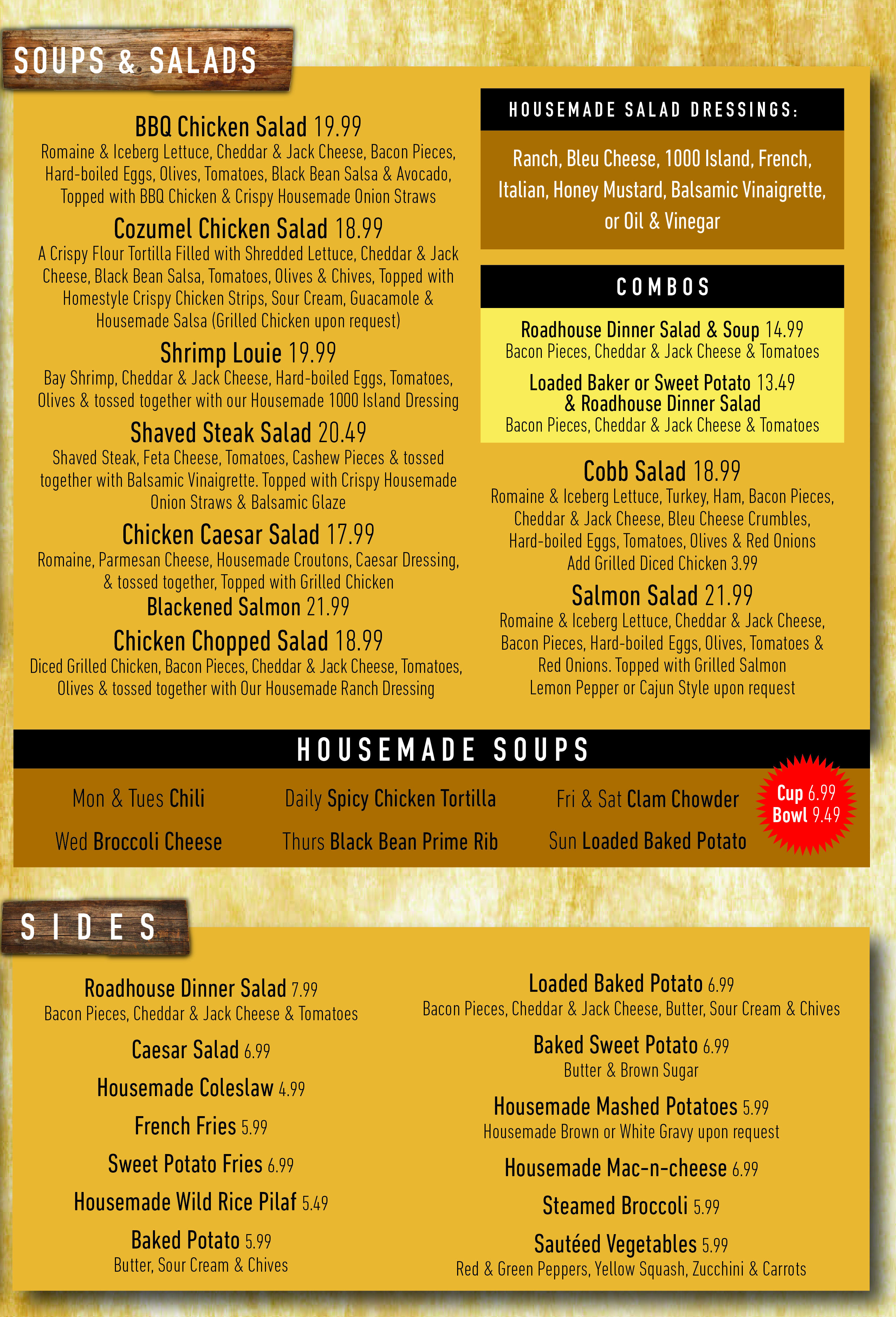 tobacco roadhouse menu Menu :: Billygans Roadhouse